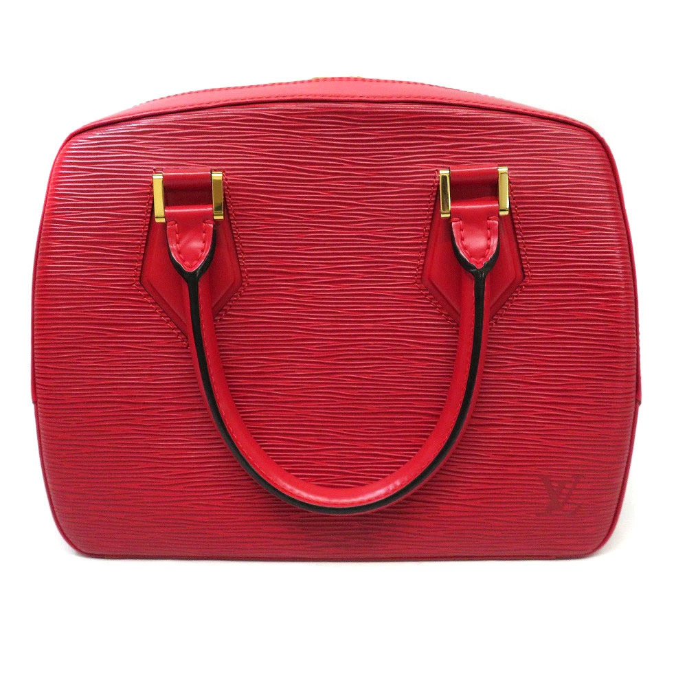 LOUIS VUITTON Sablon Handbag Epi Leather Red